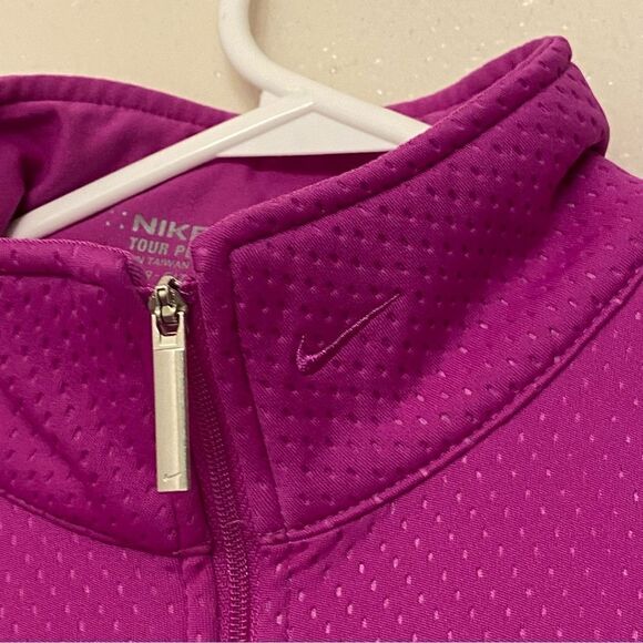 Nike Golf hot neon Pink Polka Dot Tour Performance Therma-Fit Jacket Full Zip M - Picture 11 of 13